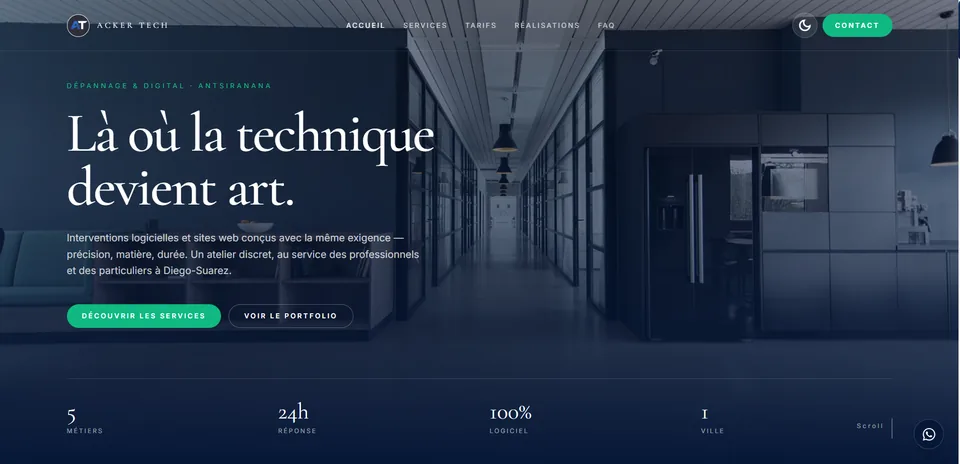 Aperçu du site Acker Tech